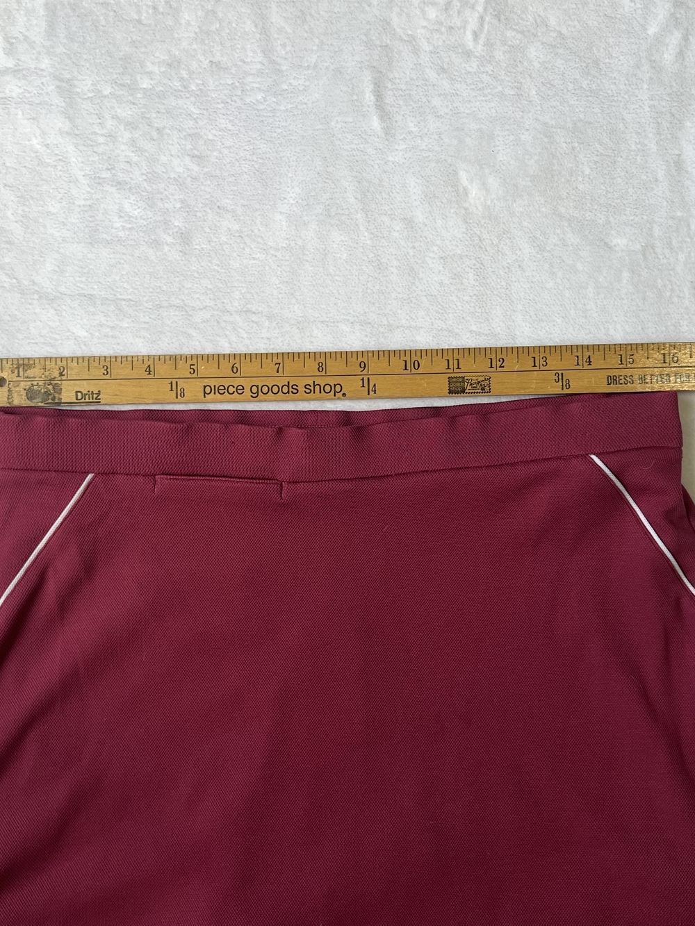 Women's Burgundy Active Skort with Contrast Piping - Picture 5 of 5